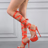 2022 NEW Silk Ribbon Ankle Strap Super High Heels Women Stiletto Peep Toe Pumps Womens Stripper Footwear Patchwork Shoes