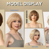 Brown Blonde Mixed Ombre Human Hair Lace Front Wigs Short Wavy Bob Hair Glolden Blonde Remy Human Hair Wig for White Women Daily