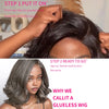 Salt and Pepper Loose Wave Lace Front Bob Wig Human Hair Side Part  5x5 HD Closure Lace Wig Ready To for Black Women