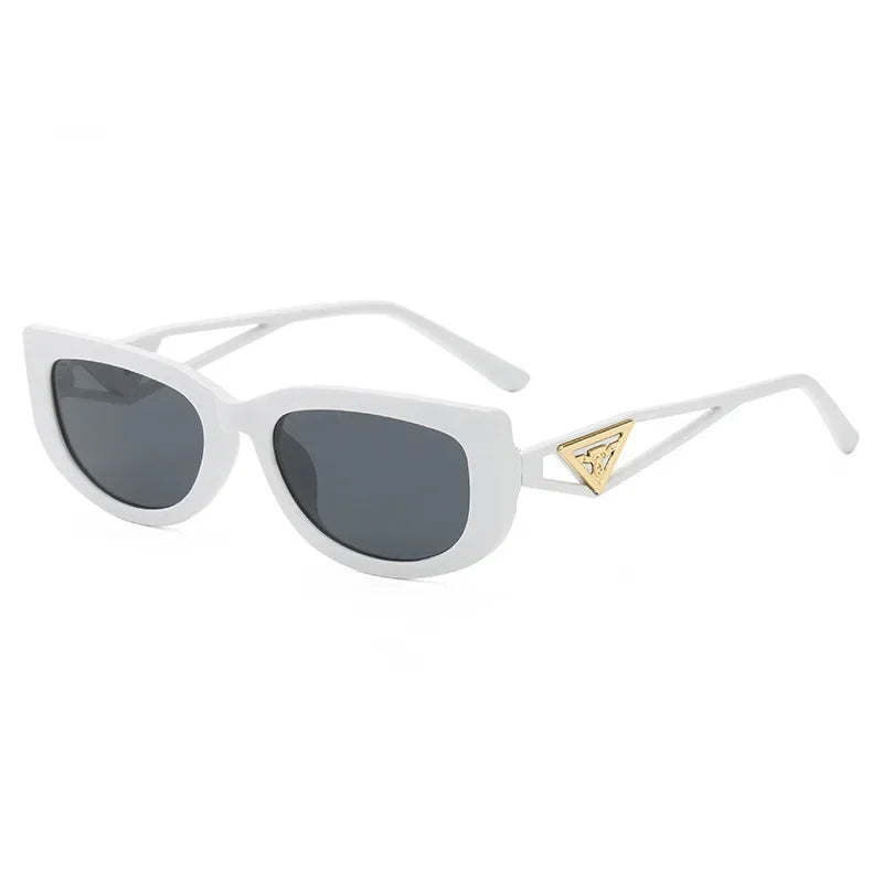 New Small Frame Cat Eye Sunglasses Women Personality Hollow Triangle Sun Glasses Men Trendy Retro Oval Gafas De Sol Mujer