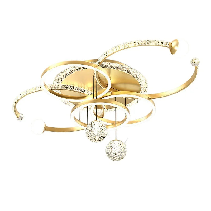 Modern Minimalist LED Ceiling Light Personalized Creative Ring Living Room Lights Gold Atmosphere Bedroom Study Chandelier