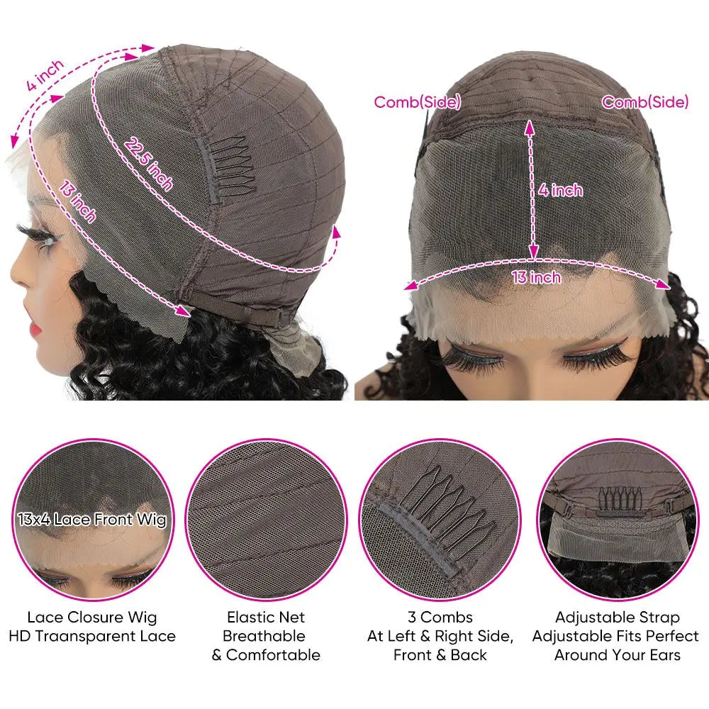 Highlight Green Colored 6X4 Lace Closure Wig Pre Plucked Glueless Human Hair Wigs For Women 200% Body Wave 13x4 Lace Frontal Wig
