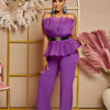 Full Length for Women Elegant Summer Long Jumpsuits Evenings Party Sexy Tube Jumpsuit Ladies High Waist Strapless Jumpsuit