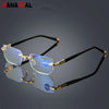 Men Blue Light Blocking Reading Glasses Women Dimond Cutting Rimless Eyeglasses Frame Anti Fatigue Hyperopia Presbyopic Eyewear