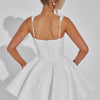 Mozision Sequins Bow Backless Sexy Mini Dress For Women Robe Fashion Square Collar Sleeveless High Waist A-line Club Dress