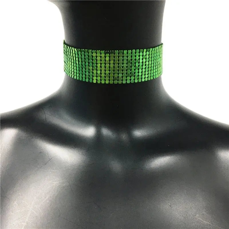 Fashion Metal Sequins Chokers Necklace Jewelry Women Statement Choker Wedding Necklace Jewelry Accessories For A Gift