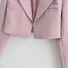Autumn Notched Collar Open Stitching Blazer Vintage Women Full Sleeve High Waist Short Suit Cool Girl Coat Outwear