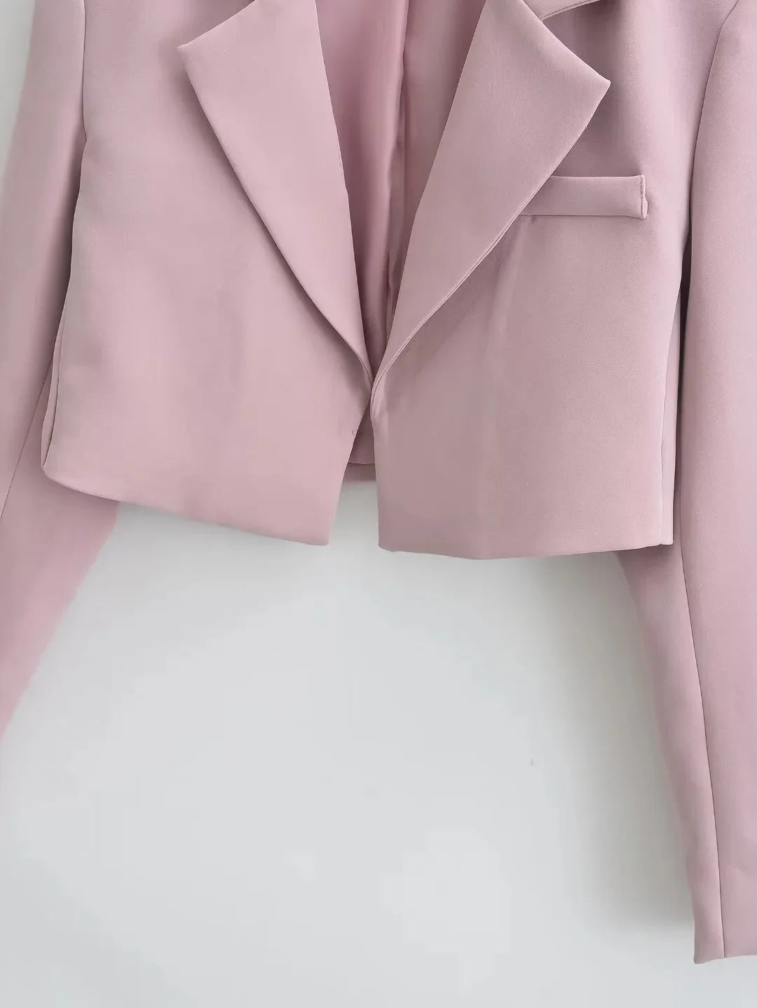 Autumn Notched Collar Open Stitching Blazer Vintage Women Full Sleeve High Waist Short Suit Cool Girl Coat Outwear