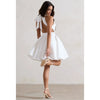 High Quality White Women Prom Dresses Slim Fit Above Knee Length Sleeveless Sexy Backless Sweet Simple Evening Party Gowns
