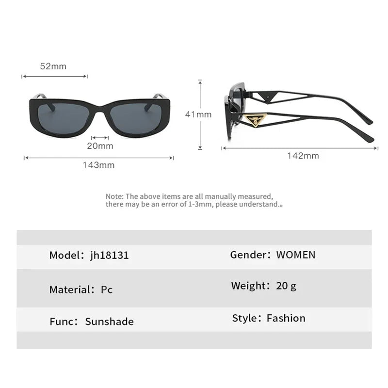 New Small Frame Cat Eye Sunglasses Women Personality Hollow Triangle Sun Glasses Men Trendy Retro Oval Gafas De Sol Mujer