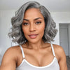 Bob Wig Salt & Pepper Color 13x4 5x5 Hd Lace Closure Wig Body Wave Lace Front Wig PrePlucked 100% Human Hair Lace Frontal Wig