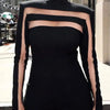 Yeezzi Female Fashion Sexy Mesh Split-Joint High Neck T-Shirts 2024 New Spring Long Sleeves Solid Color Skinny Tops For Women