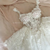 Cathy White Mini Tulle Prom Dresses Spaghetti Strap فساتين السهرة Customized Sleeveless Princess Flowers Vestidos De Noche 2024