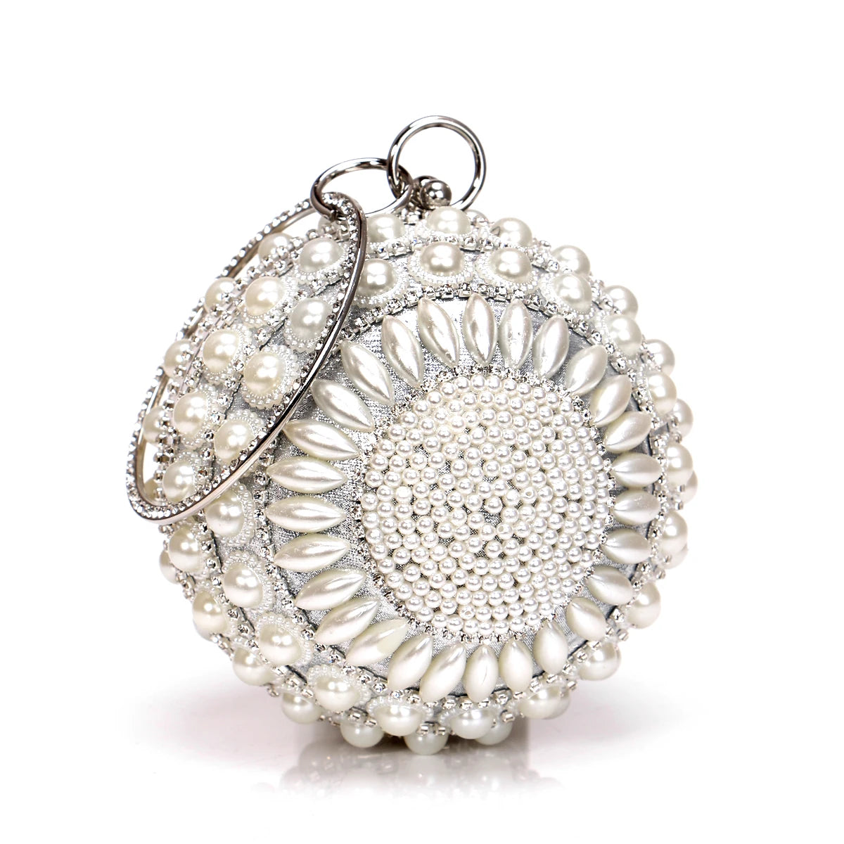 Women Evening Bags Pearl Lady Clutch Bags Beading Diamonds Party Wedding Prom Glitter Banquet Handbags Ball Design Handle Glamor