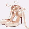 Ladies' New Summer Square Satin High-heeled Sandals with Ankle Straps, Fashionable Party and Banquet Ballet High-heeled Shoes