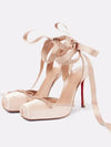 Ladies' New Summer Square Satin High-heeled Sandals with Ankle Straps, Fashionable Party and Banquet Ballet High-heeled Shoes