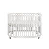 Oval crib Multifunctional pine children's bed European white newborn baby movable splicing bed