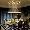 Chandelier K9 Crystal Pendant Ball Square Chandelier Lighting Fixture Raindrop Curtain Glass Chandelier LED Light