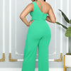 Summer New Vintage Chic Women's Fashion Sexy Sleeveless Single Shoulder Sling High Waist Commuter High Waist Straight Jumpsuit