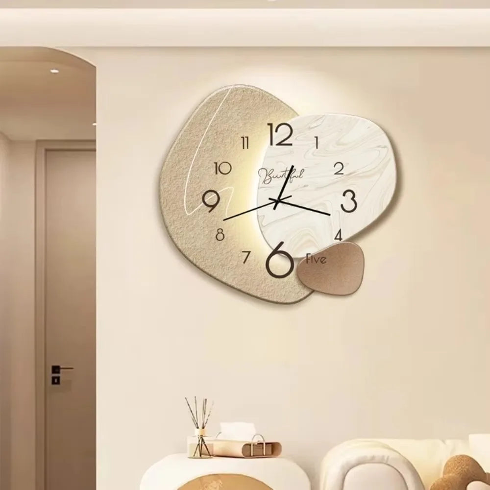 1 Pc Clock Wall Clock Living Room Light Luxury Fashion Simple Modern Decoration Clock Hanging Wall Quartz Restaurant Home