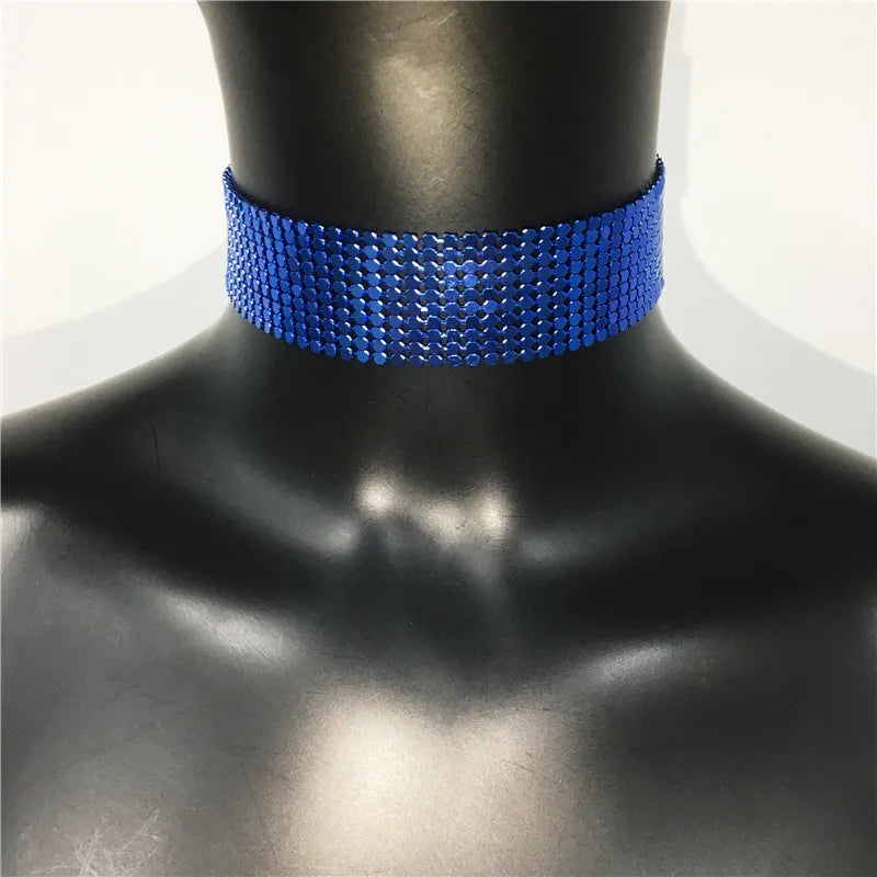 Fashion Metal Sequins Chokers Necklace Jewelry Women Statement Choker Wedding Necklace Jewelry Accessories For A Gift