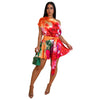 CM.YAYA Women Tie Dye Print Beach Sleeveless V-neck Sashes Sexy Party Club Playsuits Jumpsuit 2025 Summer One Piece Suit Rompers