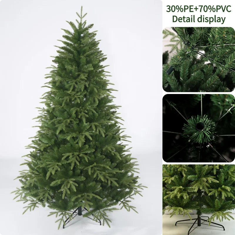 Artificial Christmas Tree PE+PVC Encryption with LED Lights Large Christmas Tree 120CM-240CM Home Christmas New Year Decorations