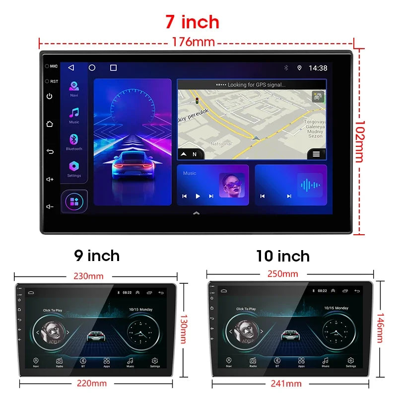 Universal 7 9 10″ 2 din Android 12 Car Radio Multimedia Video Player For Nissan Kia Honda Toyota Volkswagen 4G DSP Carplay Auto