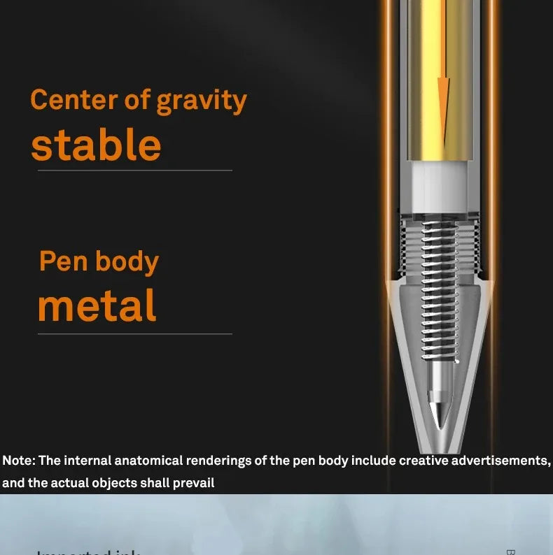 DELI Metal Sign Pen 0.5mm Gel Ink Pens Golden Silver Color Metallic Writing Pen Office Supplies