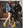 Boots Men High Top Boots High Quality Women Leather Shoes Fashion Outdoor Sneakers Men Lace Up Non-Slip Ankle Boots for Couple