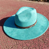 Fedora hat nubuck leather elastic webbing concave top wide brim hat for men and women autumn and winter hat  sombrero hombre