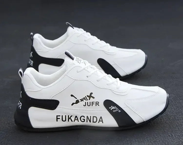 Men's PU Leather Waterproof Sneakers Casual Sports Shoes Men Lightweight Breathable Flat Non-slip Tenis Shoes Zapatillas Hombre
