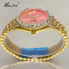 MISSFOX Pink Women Watches Luxury Small Face Elegant Quartz Watch For Ladies Icy Look Party Jewelry Mini Babe So Cute Arm Clock