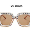 Glitter Women Sunglasses Brand Design Flash Square Shades Mirror Female Sun Glasses Bezel Bling Rhinestones