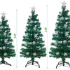 6 ft Pre-Lit Optical Fiber Christmas Artificial Tree, RGB Color Changing LED Lights, Snowflakes & Top Star, Fake Xmas Tree.