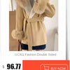 UCXQ Elegant OL Office Lady Overcoats Fur Patchwork Long Sleeve Woolen Coat Beautiful Women's Clothing Jacket Autumn 2025 Winter