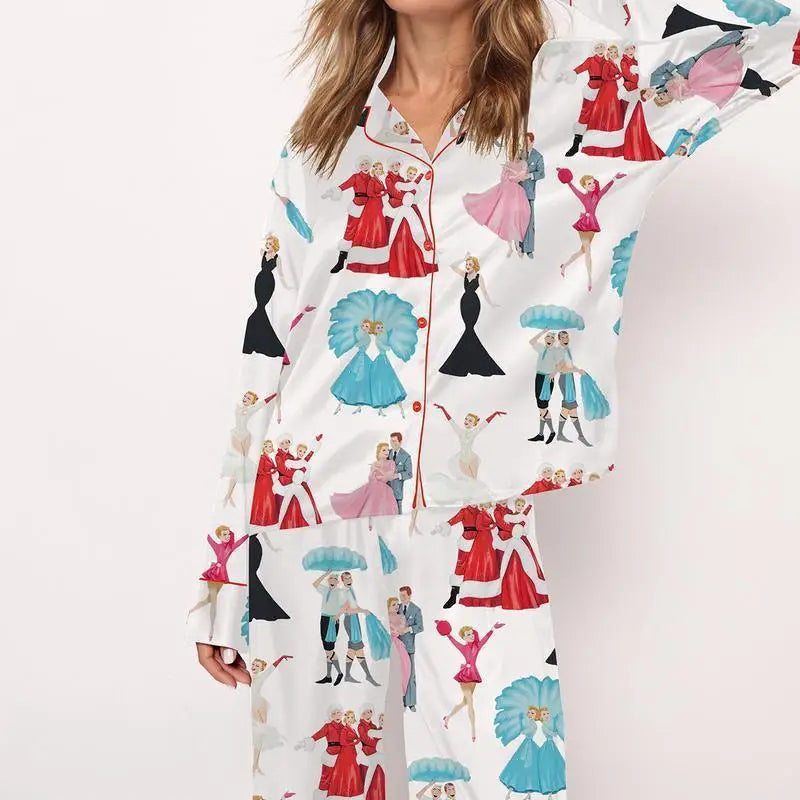 Christmas Tree Long Sleeve Women's Pajamas Set Fashionable Casual Comfortable 3D Printed Casual Y2K Women's Pajama Set 2025