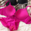 2 Pieces Sexy Underwear Set for Women Classic Cross Hollow Bra Sparkle Rhinestones Lingerie Deep V Push Up Brassiere Set