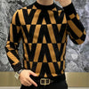 New Round Neck Long Sleeved Base Shirt for Men Cool and Trendy Hoodie with Printed Patterns for Warmth