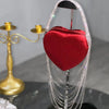 Bling Tassel Heart-shape Satin Bag Glitter Rhinestone Diamond Evening Bag Women Handbag Wedding Party Clutch Purse Crossbody Bag