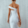 Seamyla 2023 Bandage Dress Sexy White Black Red One Shoulder Bodycon Summer Sleeveless Dress For Women New Celebrity Party Dress