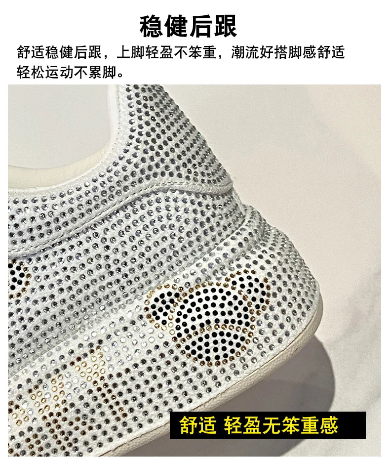Luxury Women's Sneakers with Sparkles Shoes Woman Shoe Luxury Platform Woman-shoes Trainers Rhinestone Fashion Heels Casual Shoe