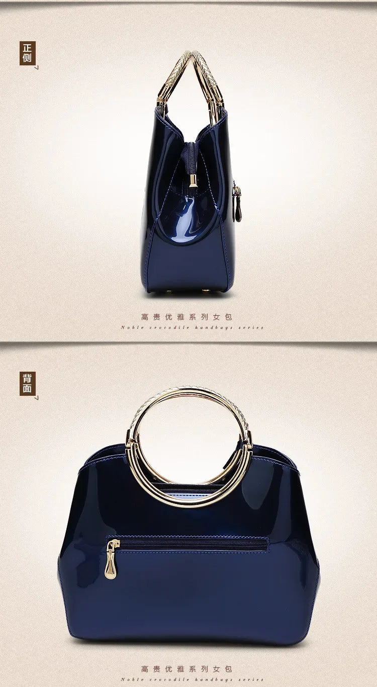 New European and American Fashion Foreign Trade Women'sShoulder Wedding Bag with Bright Surface Shoulder Handheld Bride Bag