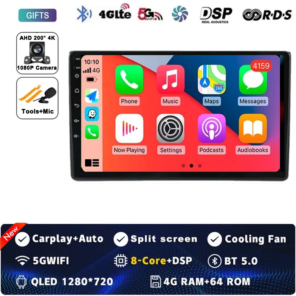 Android 14 For Audi A4 II 2 B6 III 3 B7 2000 - 2009 S4 2002 - 2008 RS4 2005 - 2009 Car Radio Multimedia Video Player Navigation