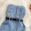 2024 Summer Rompers Women Jeans Jumpsuit Off Shoulder Loose Casual Denim Rompers Womens Jumpsuits Wide Leg Casual Denim Overalls