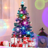 6 ft Pre-Lit Optical Fiber Christmas Artificial Tree, RGB Color Changing LED Lights, Snowflakes & Top Star, Fake Xmas Tree.