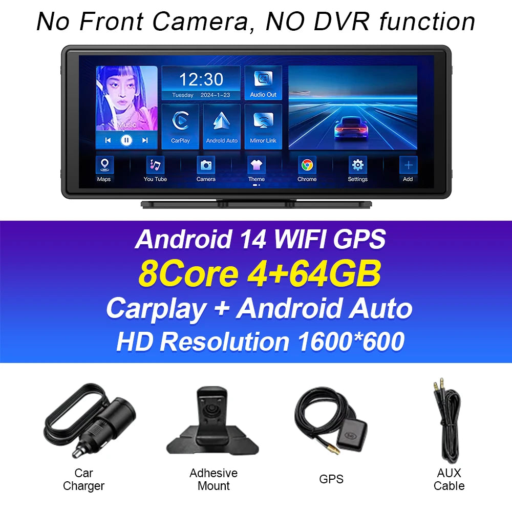 CAIXI 10.26" 4/8 Core Android 14 Wireless Carplay & Android Auto Car Radio   Multimedia Player Autoraido GPS Navigation Rearview