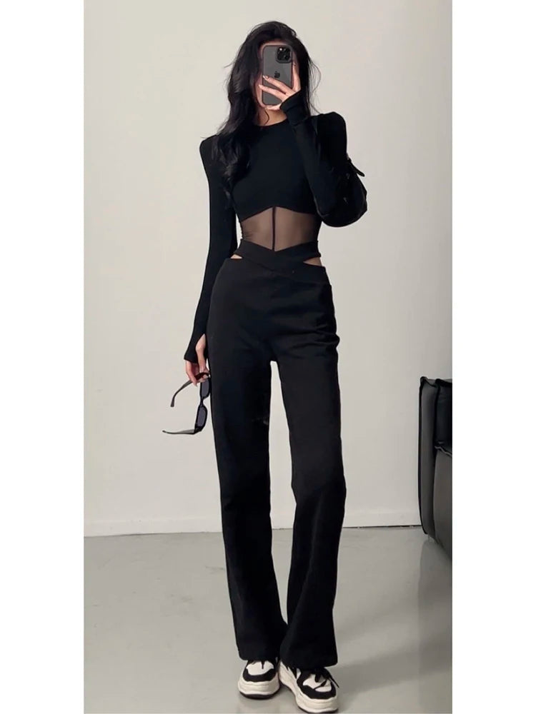 Summer Women T Shirt Girls T-Shirt Woman Clothes Long Sleeve Tops Spring Black Slim Tshirt Female Crop Top Tee Sexy Skinny Y2k