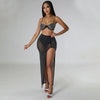 High Waist 2 Piece Bikini Set With Cover Up 2022 Swimsuit Women Print Sleeveless Bathing Suit Beachwear Swimming Biquini New