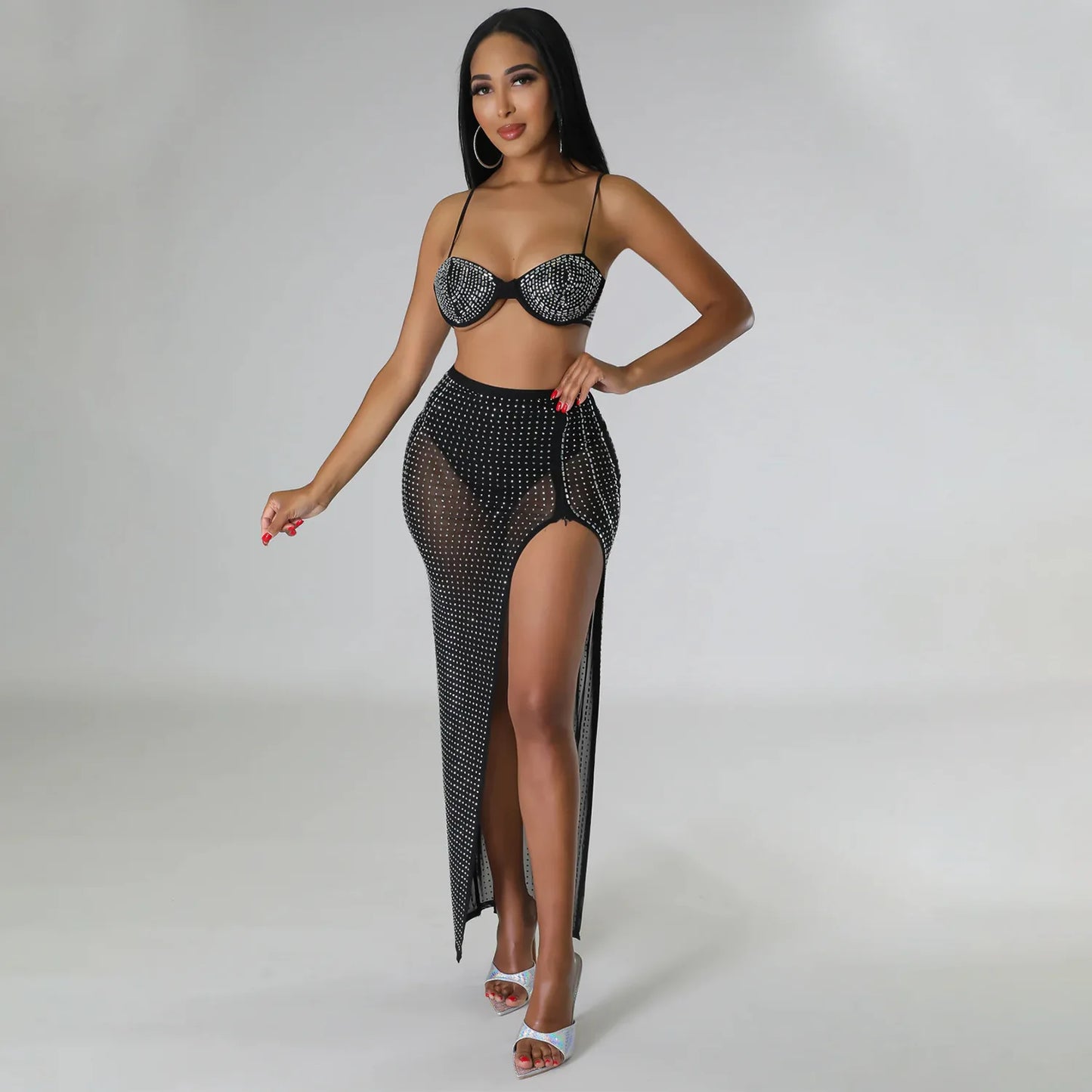 High Waist 2 Piece Bikini Set With Cover Up 2022 Swimsuit Women Print Sleeveless Bathing Suit Beachwear Swimming Biquini New